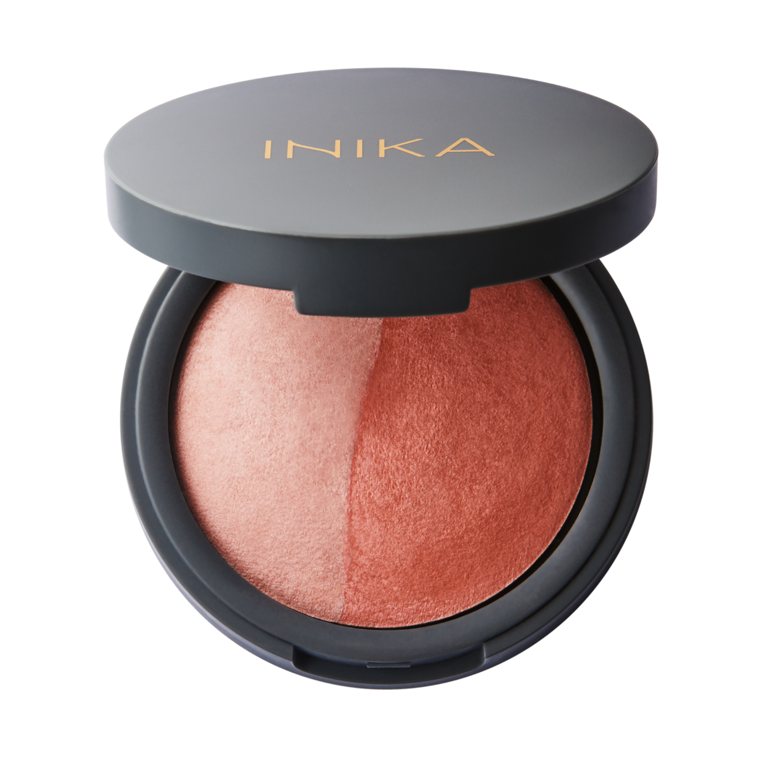 INIKA ORGANIC KOMPAKTINIAI MINERALINIAI SKAISTALAI DUO - Burnt Peach, 6.5 g