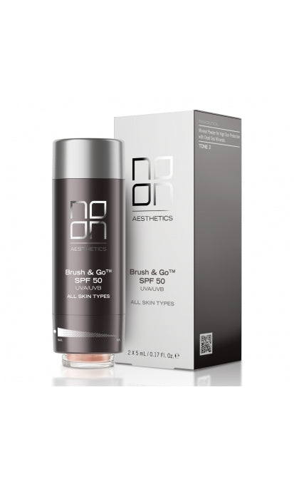NOON BRUSH&GO MINERAL SUN PROTECTION POWDER SPF 50 VISŲ TIPŲ ODAI (Tone 01), 2x5 g