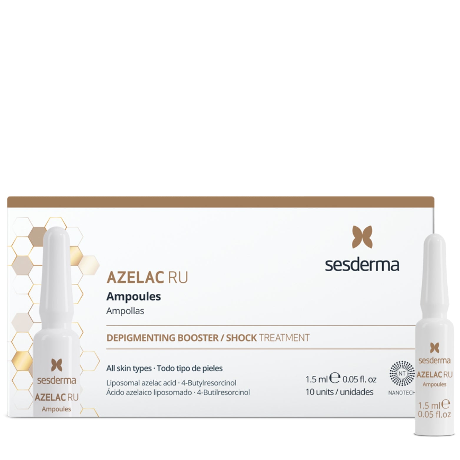 SESDERMA AZELAC RU AMPULĖS NUO PIGMENTACIJOS, 10 X 1,5
