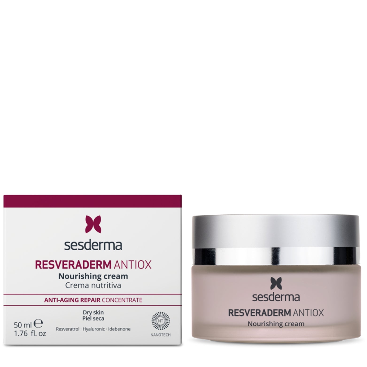 SESDERMA RESVERADERM ANTIOKSIDACINIS MAITINAMASIS VEIDO KREMAS, 50 ML