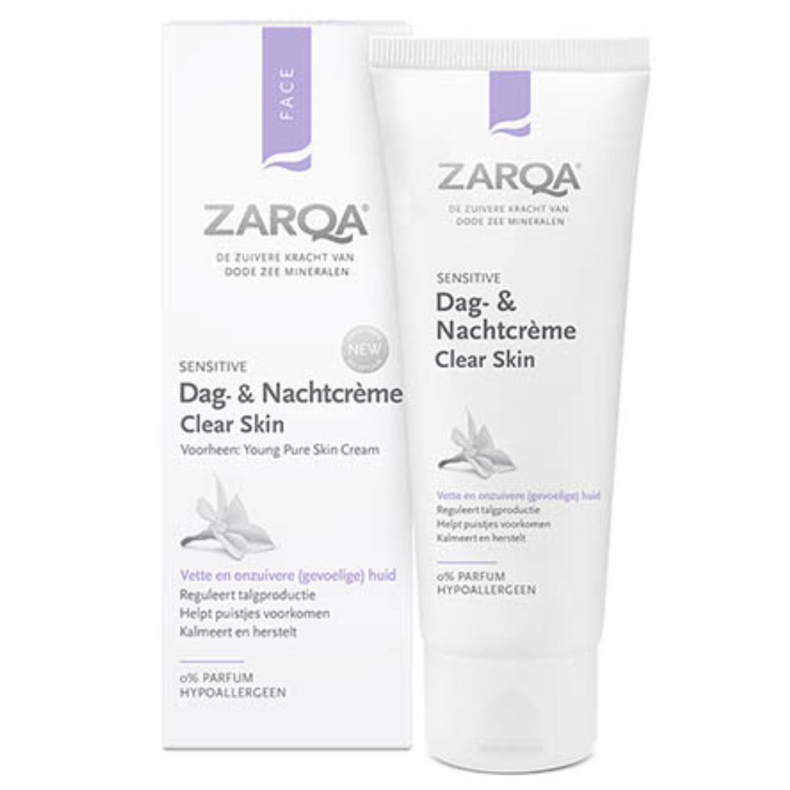 ZARQA CLEAR SKIN VEIDO KREMAS Į AKNĘ LINKUSIAI ODAI, 75 ML