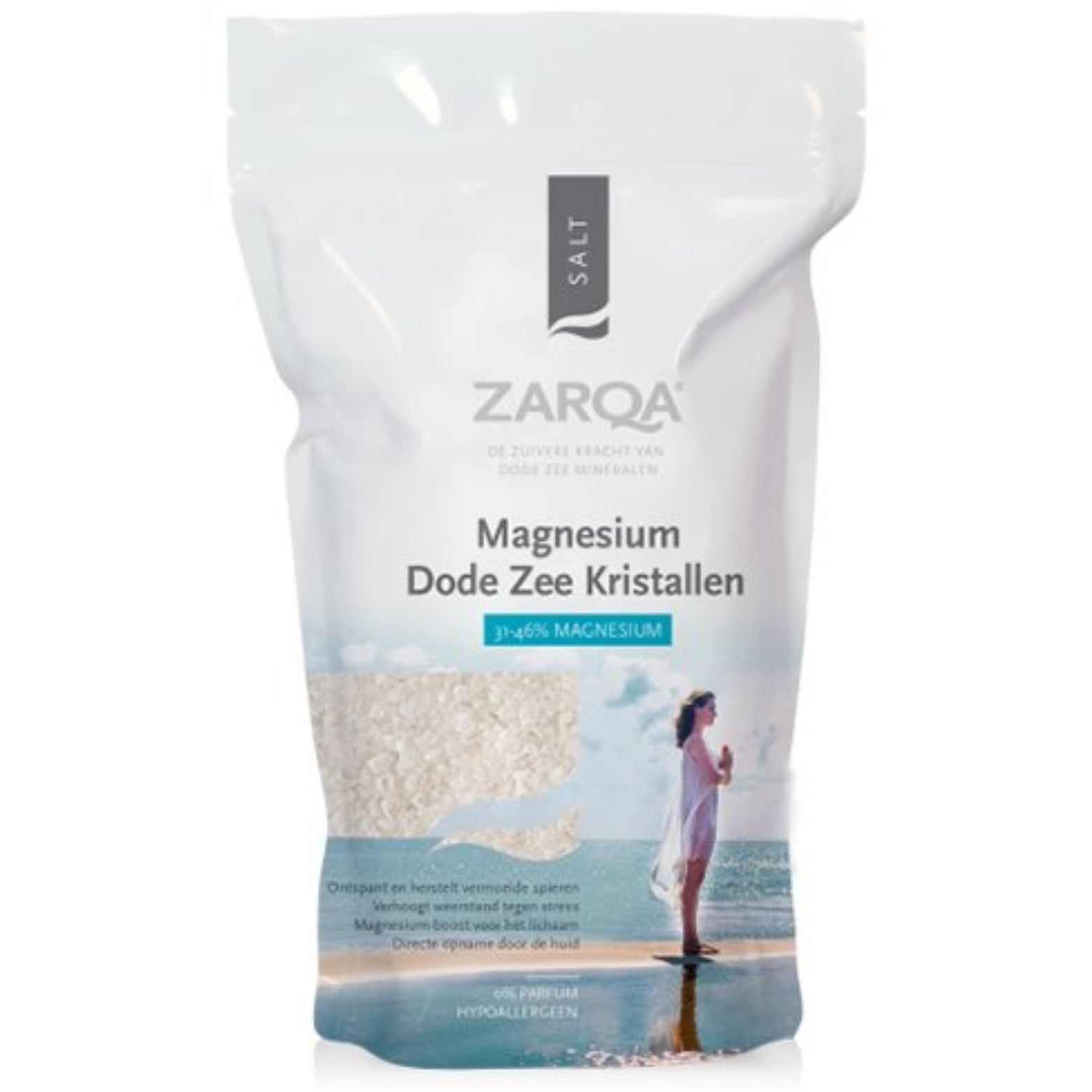 ZARQA NEGYVOSIOS JŪROS DRUSKA SU GRYNAIS MAGNIO KRISTALAIS, 1 KG